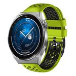 For Huawei Watch GT3 Pro 46mm 22mm Two-Color Breathable Silicone Watch Band(Lime+Black)