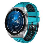 For Huawei Watch GT3 Pro 46mm 22mm Two-Color Breathable Silicone Watch Band(Skyblue+Black)