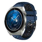 For Huawei Watch GT3 Pro 46mm 22mm Two-Color Breathable Silicone Watch Band(Midnight Blue+Black)