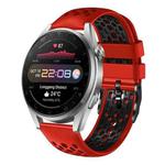 For Huawei Watch 3 Pro 22mm Two-Color Breathable Silicone Watch Band(Red+Black)