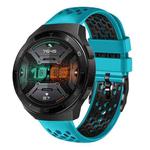 For Huawei Watch GT 2E 22mm Two-Color Breathable Silicone Watch Band(Skyblue+Black)