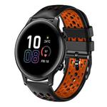 For Honor Magic Watch 2 46mm 22mm Two-Color Breathable Silicone Watch Band(Black+Orange)