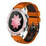 For Honor Watch Dream 22mm Two-Color Breathable Silicone Watch Band(Orange+Black)