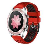 For Honor Watch Dream 22mm Two-Color Breathable Silicone Watch Band(Red+Black)