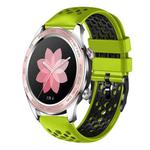For Honor Watch Dream 22mm Two-Color Breathable Silicone Watch Band(Lime+Black)