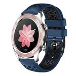 For Honor Watch Dream 22mm Two-Color Breathable Silicone Watch Band(Midnight Blue+Black)