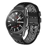 For Samsung Galaxy Watch3 45mm 22mm Two-Color Breathable Silicone Watch Band(Black+Grey)