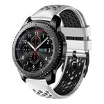 For Samsung Gear S3 Frontier 22mm Two-Color Breathable Silicone Watch Band(White+Black)