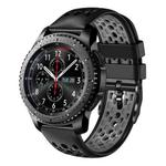 For Samsung Gear S3 Frontier 22mm Two-Color Breathable Silicone Watch Band(Black+Grey)