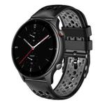For Amazfit GTR 2e 22mm Two-Color Breathable Silicone Watch Band(Black+Grey)