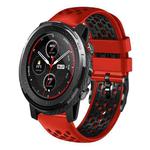 For Amazfit 3 22mm Two-Color Breathable Silicone Watch Band(Red+Black)