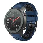 For Amazfit GTR 47mm 22mm Two-Color Breathable Silicone Watch Band(Midnight Blue+Black)