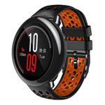 For Amazfit Pace 22mm Two-Color Breathable Silicone Watch Band(Black+Orange)