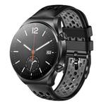 For Xiaomi MI Watch S1 22mm Two-Color Breathable Silicone Watch Band(Black+Grey)