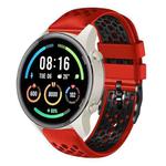 For Xiaomi MI Watch Sport 22mm Two-Color Breathable Silicone Watch Band(Red+Black)