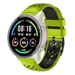 For Xiaomi MI Watch Sport 22mm Two-Color Breathable Silicone Watch Band(Lime+Black)