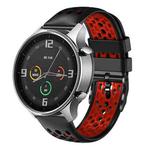 For Xiaomi MI Watch Color 22mm Two-Color Breathable Silicone Watch Band(Black+Red)