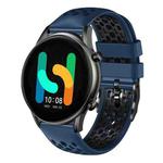 For  Xiaomi Haylou RT2 LS10 22mm Two-Color Breathable Silicone Watch Band(Midnight Blue+Black)