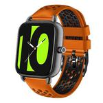 For Xiaomi Haylou RS4 LS12 22mm Two-Color Breathable Silicone Watch Band(Orange+Black)