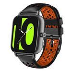For Xiaomi Haylou RS4 LS12 22mm Two-Color Breathable Silicone Watch Band(Black+Orange)