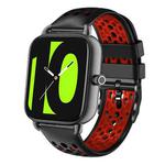 For Xiaomi Haylou RS4 LS12 22mm Two-Color Breathable Silicone Watch Band(Black+Red)