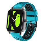 For Xiaomi Haylou RS4 LS12 22mm Two-Color Breathable Silicone Watch Band(Skyblue+Black)