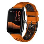 For Xiaomi Haylou GST LS09B 22mm Two-Color Breathable Silicone Watch Band(Orange+Black)