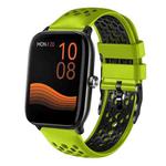 For Xiaomi Haylou GST LS09B 22mm Two-Color Breathable Silicone Watch Band(Lime+Black)