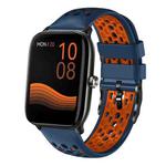 For Xiaomi Haylou GST LS09B 22mm Two-Color Breathable Silicone Watch Band(Midnight Blue+Orange)