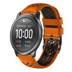 For Xiaomi Haylou RT LS05S 22mm Two-Color Breathable Silicone Watch Band(Orange+Black)