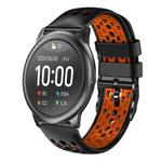 For Xiaomi Haylou RT LS05S 22mm Two-Color Breathable Silicone Watch Band(Black+Orange)