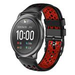 For Xiaomi Haylou RT LS05S 22mm Two-Color Breathable Silicone Watch Band(Black+Red)