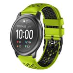 For Xiaomi Haylou RT LS05S 22mm Two-Color Breathable Silicone Watch Band(Lime+Black)