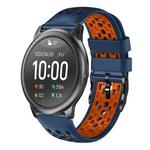 For Xiaomi Haylou RT LS05S 22mm Two-Color Breathable Silicone Watch Band(Midnight Blue+Orange)