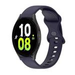For Samsung Galaxy Watch5 40mm 20mm Butterfly Buckle Solid Color Silicone Watch Band(Dark Blue)