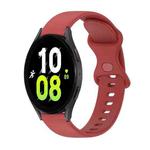 For Samsung Galaxy Watch5 44mm 20mm Butterfly Buckle Solid Color Silicone Watch Band(Red)