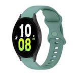 For Samsung Galaxy Watch5 44mm 20mm Butterfly Buckle Solid Color Silicone Watch Band(Green)