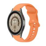 For Samsung Galaxy Watch5 Pro 45mm 20mm Butterfly Buckle Solid Color Silicone Watch Band(Orange)