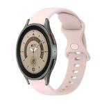 For Samsung Galaxy Watch5 Pro 45mm 20mm Butterfly Buckle Solid Color Silicone Watch Band(Sand Pink)