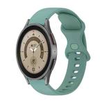 For Samsung Galaxy Watch5 Pro 45mm 20mm Butterfly Buckle Solid Color Silicone Watch Band(Green)