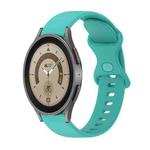 For Samsung Galaxy Watch5 Pro 45mm 20mm Butterfly Buckle Solid Color Silicone Watch Band(Water Duck)