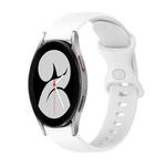 For Samsung Galaxy Watch4 40mm 20mm Butterfly Buckle Solid Color Silicone Watch Band(White)