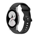 For Samsung Galaxy Watch4 40mm 20mm Butterfly Buckle Solid Color Silicone Watch Band(Black)