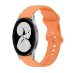 For Samsung Galaxy Watch4 40mm 20mm Butterfly Buckle Solid Color Silicone Watch Band(Orange)