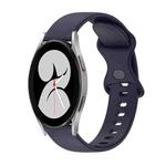 For Samsung Galaxy Watch4 40mm 20mm Butterfly Buckle Solid Color Silicone Watch Band(Dark Blue)