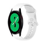 For Samsung Galaxy Watch4 44mm 20mm Butterfly Buckle Solid Color Silicone Watch Band(White)