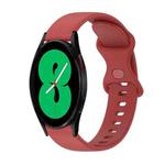 For Samsung Galaxy Watch4 44mm 20mm Butterfly Buckle Solid Color Silicone Watch Band(Red)