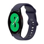 For Samsung Galaxy Watch4 44mm 20mm Butterfly Buckle Solid Color Silicone Watch Band(Dark Blue)