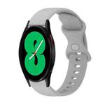 For Samsung Galaxy Watch4 44mm 20mm Butterfly Buckle Solid Color Silicone Watch Band(Rock Gray)