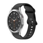 For Samsung Galaxy Watch4 Classic 46mm 20mm Butterfly Buckle Solid Color Silicone Watch Band(Black)